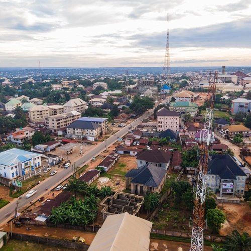 An aerial shot of the city of Nnewi, Anambra - Photo by Mujib