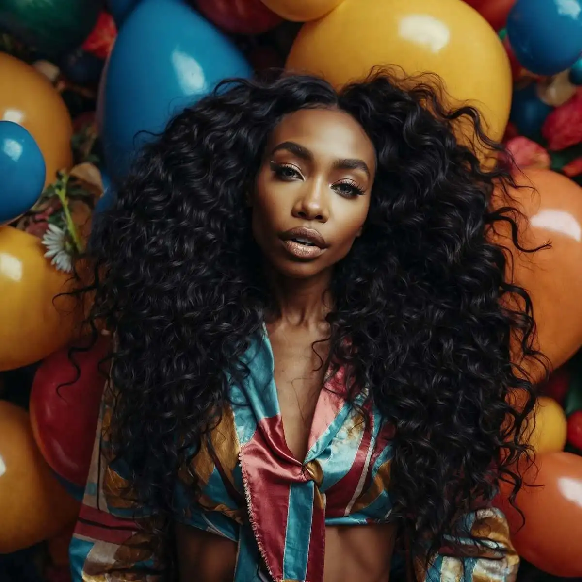 A depiction of SZA, is an American singer-songwriter